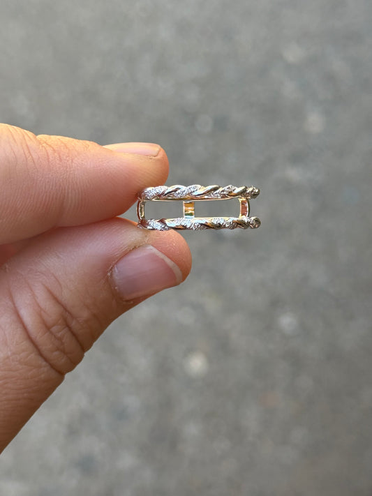 Beau Moissanite Insert Sterling Silver Wedding Band