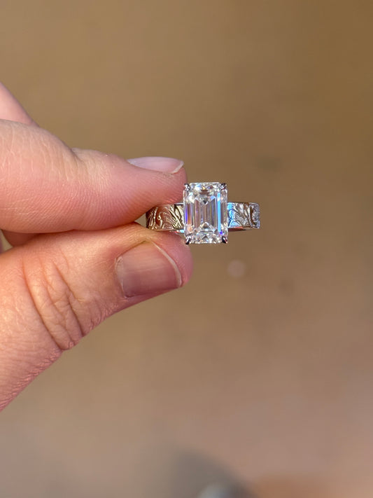 Finley 4ct Sterling Silver Engagement Ring Engagement Rings Tines Ranch Co