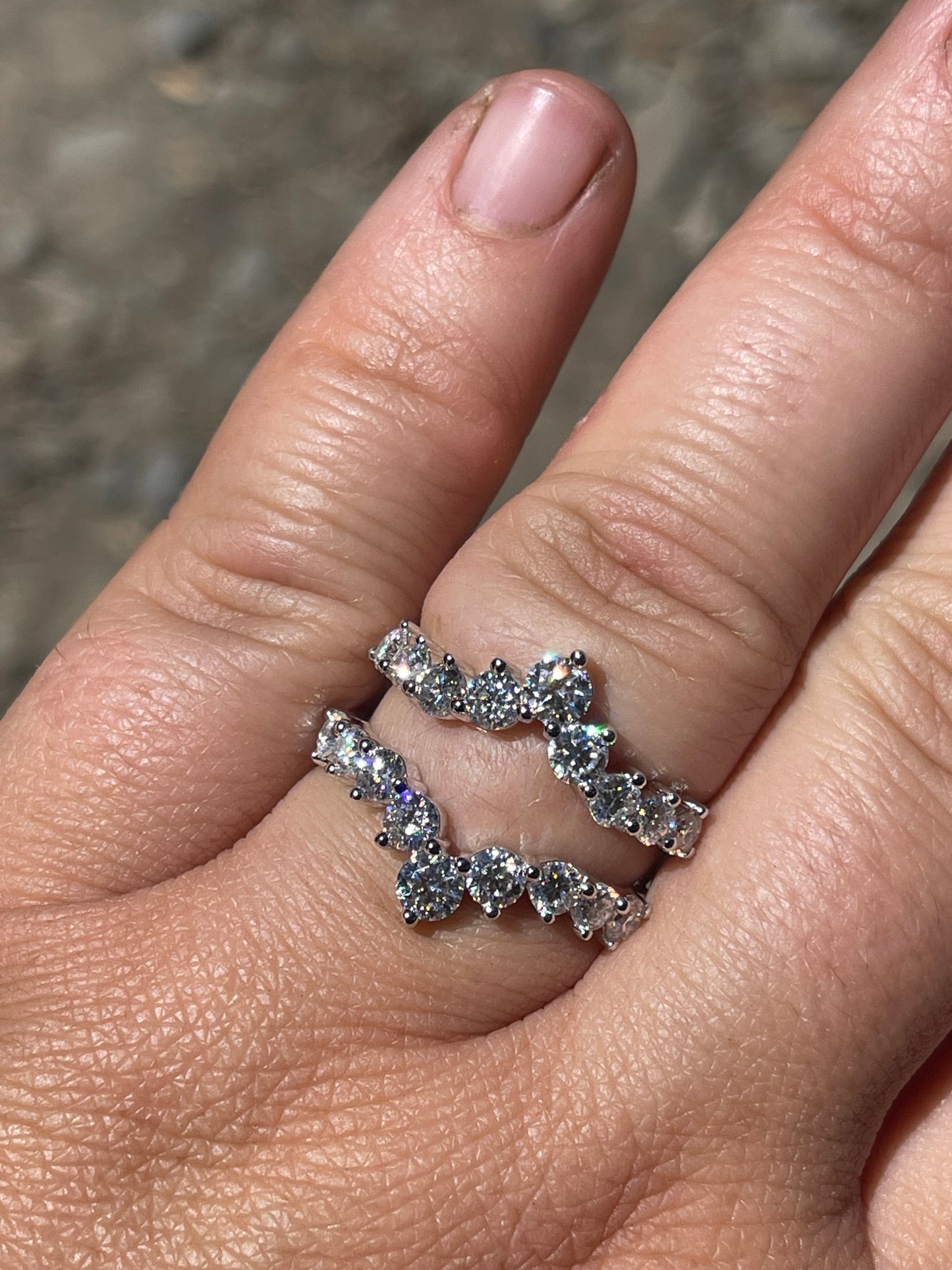 Clover Moissanite Wedding Band