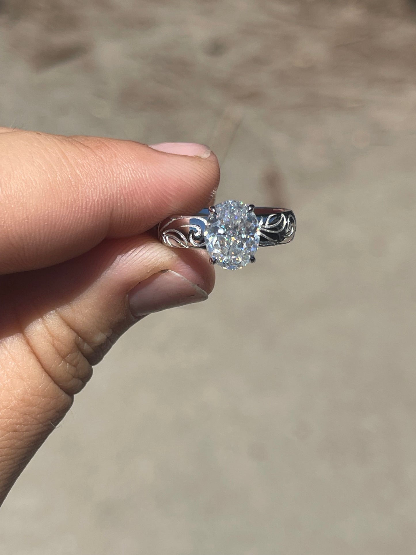 Blaze Sterling Silver Engagement Ring