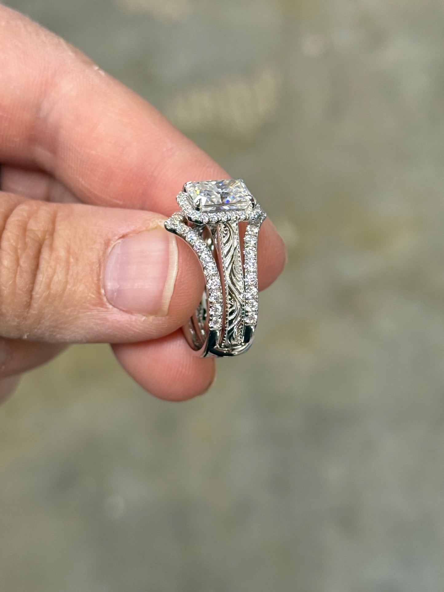 BERNADETTE JOEY 7.5US STERLING SILVER BRIDAL SET Engagement Ring Sets Tines Ranch Co