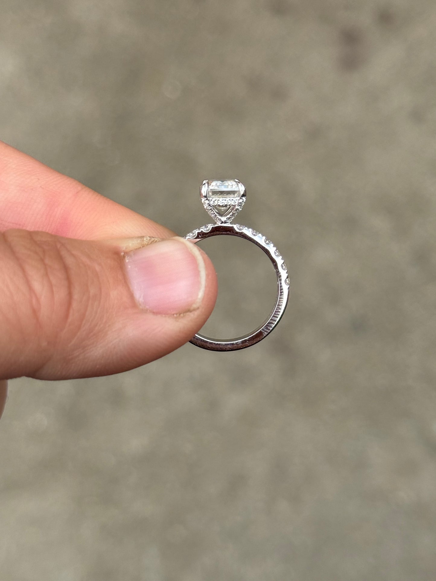Sage Hidden Halo Engagement Ring