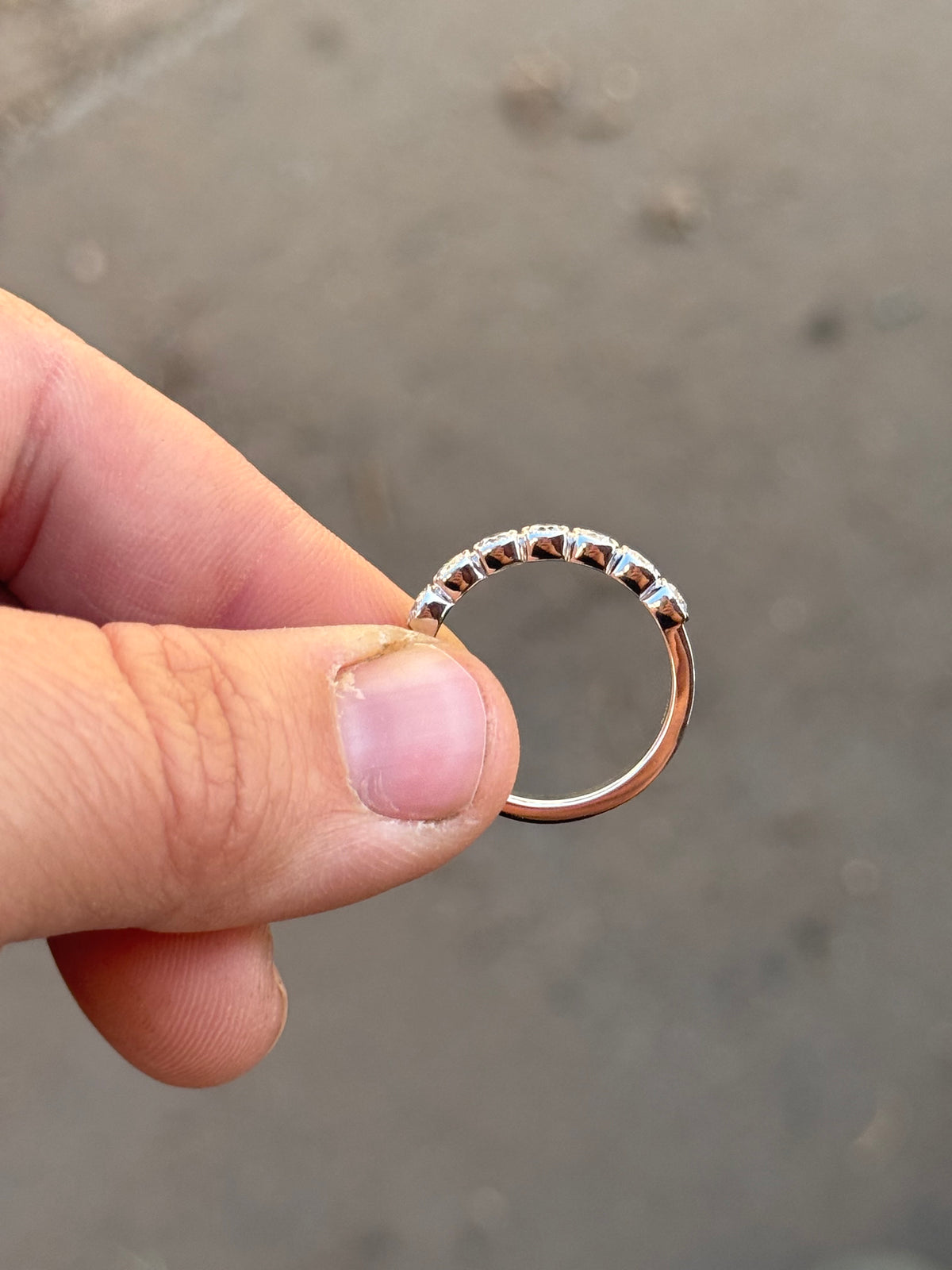 Brayden Bezel Sterling Silver Moissanite Wedding Band Tines Ranch Co