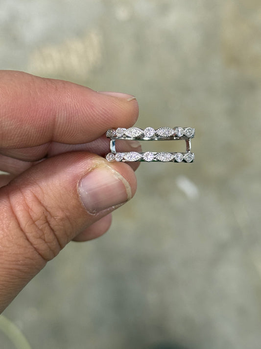 Marisposa Moissanite Insert Sterling Silver Wedding Ring Tines Ranch Co