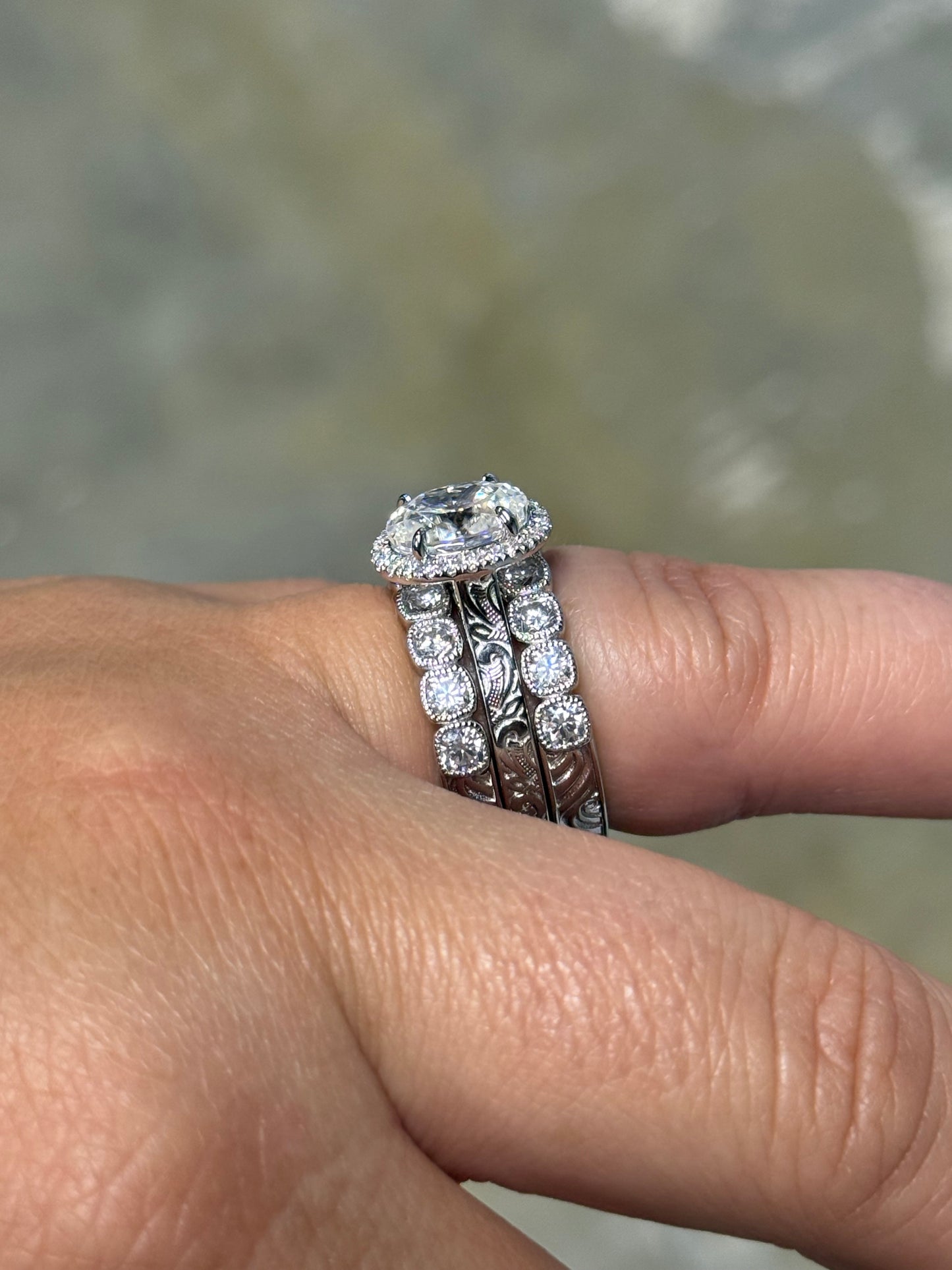 Bentley Moissanite Insert Wedding Band