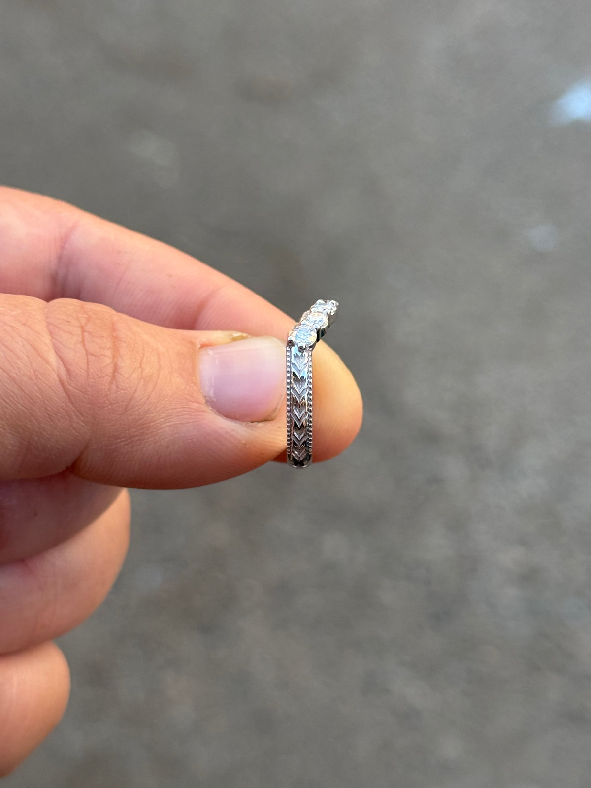 May Moissanite Wedding Band Tines Ranch Co