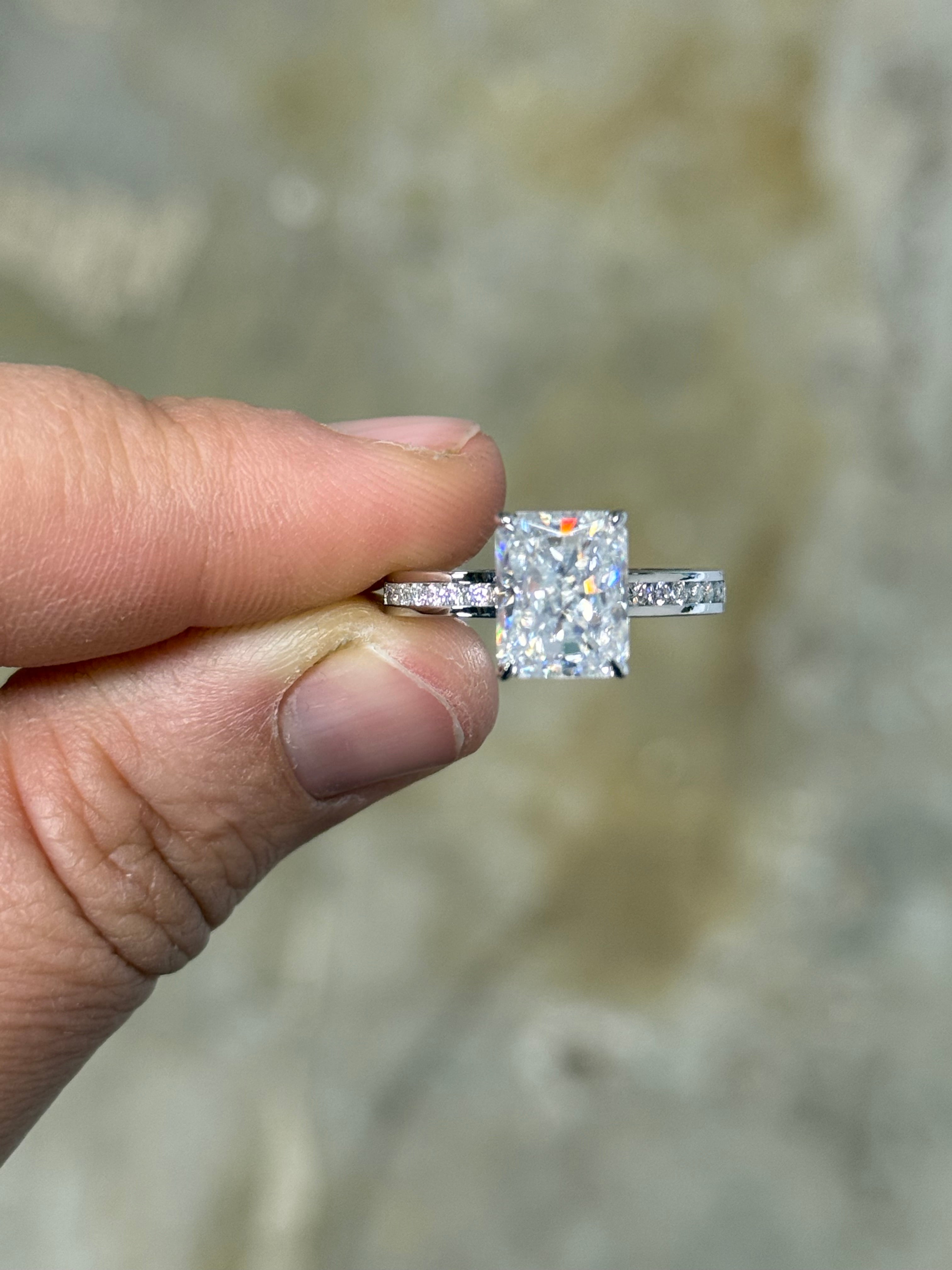 Brooks 4ct Hidden Halo Sterling Silver Engagement Ring – Tines