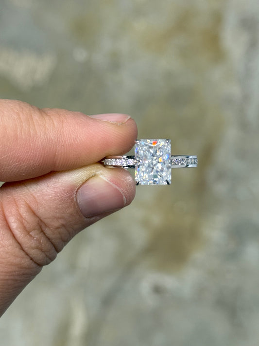 Brooks 4ct Hidden Halo Sterling Silver Engagement Ring Engagement Rings Tines Ranch Co