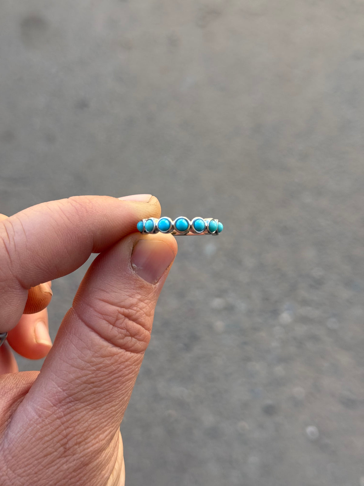 Brooks Turquoise Sterling Silver Wedding Band Tines Ranch Co