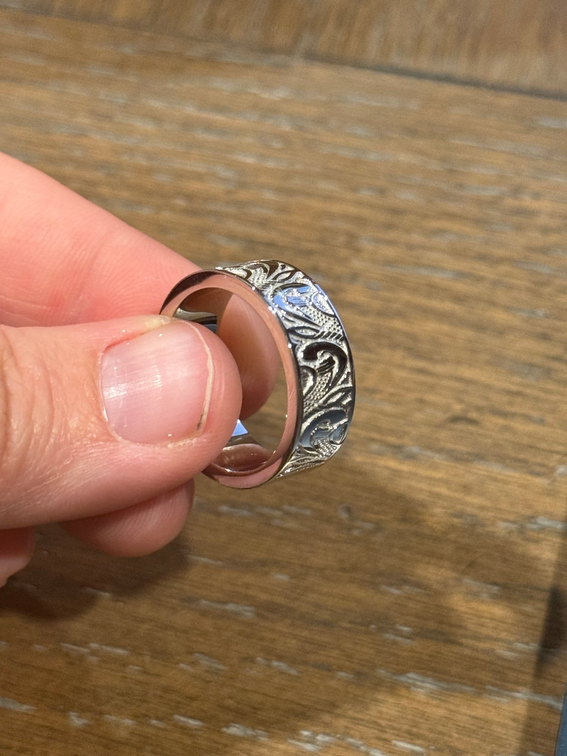 Wesley 10mm Sterling Silver Wedding Band Tines Ranch Co