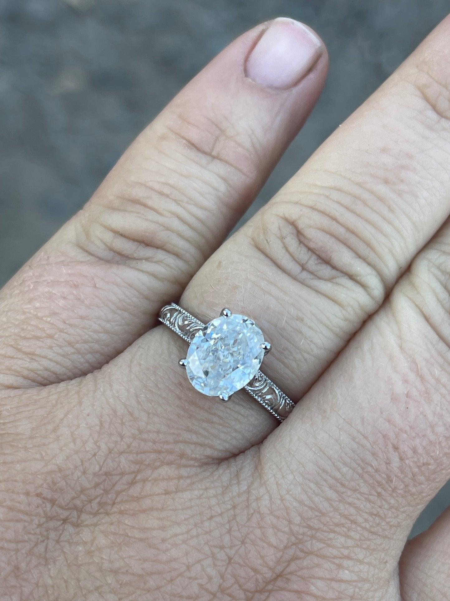 Honey Sterling Silver Engagement Ring