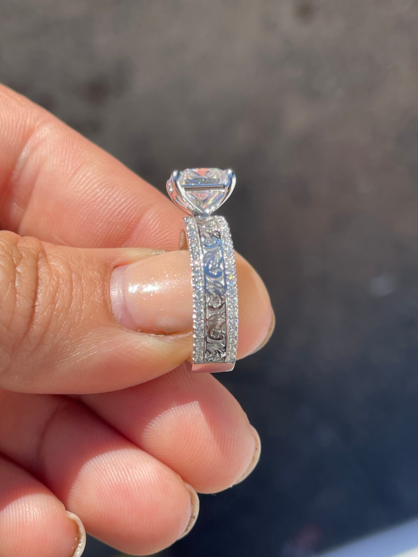 Lacey 8US 10K White Gold Engagement Ring