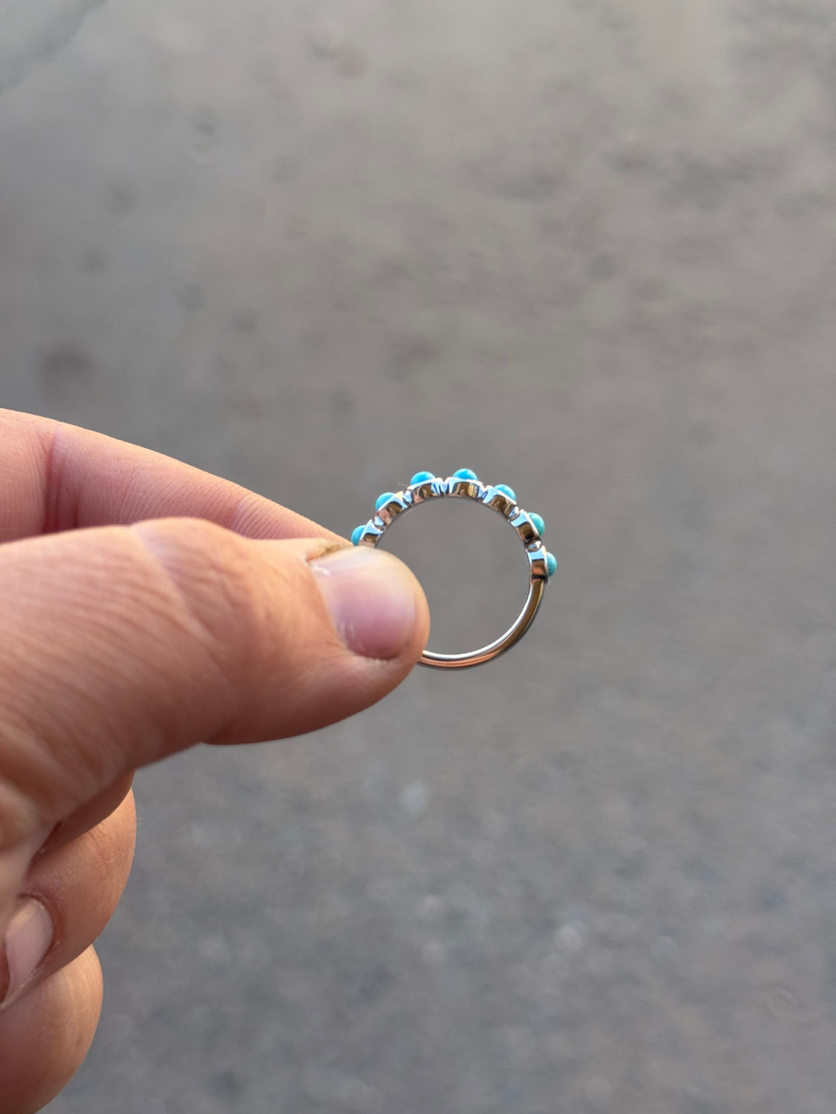 Brooks Turquoise Sterling Silver Wedding Band Tines Ranch Co