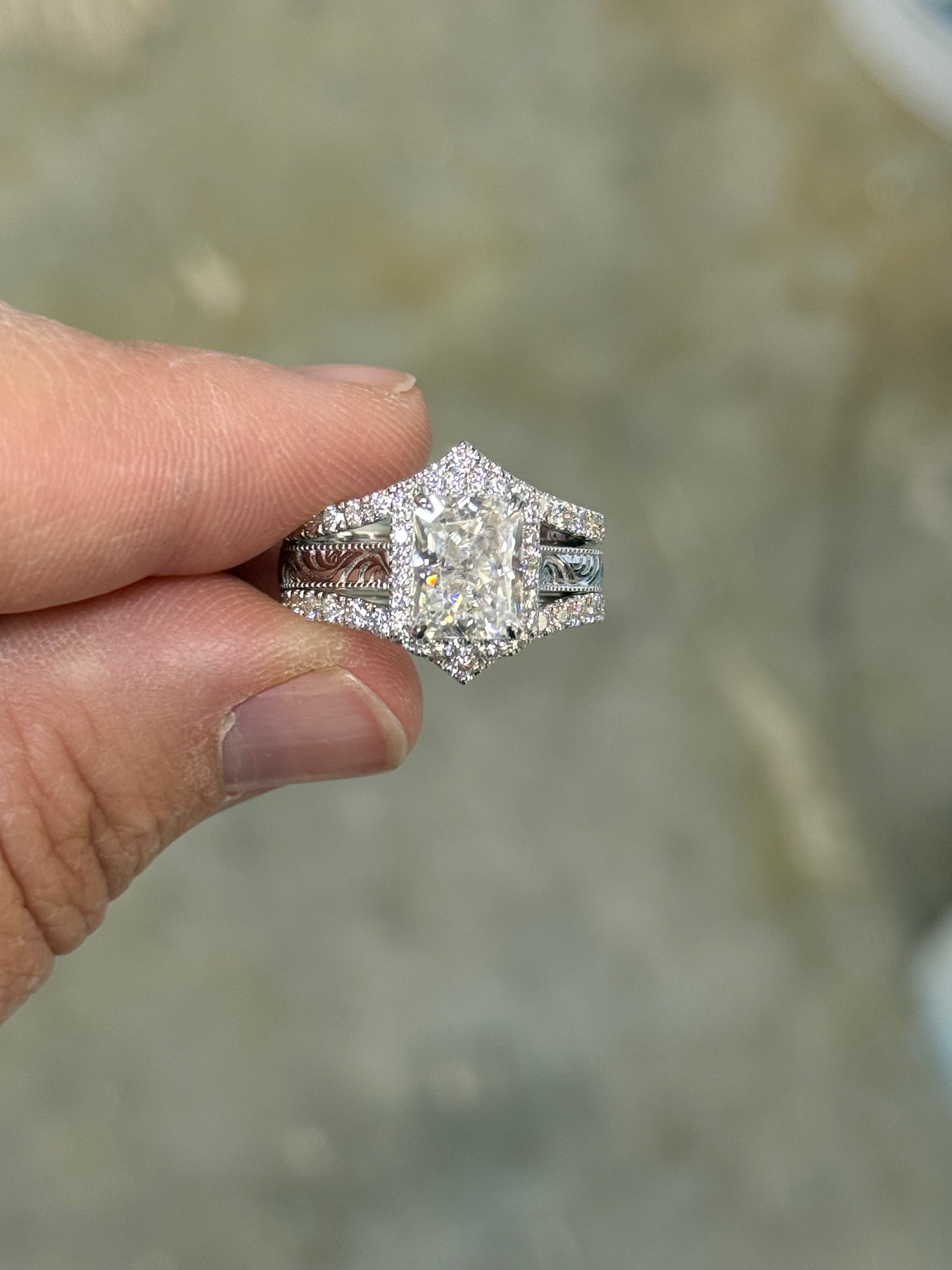 BERNADETTE JOEY 7.5US STERLING SILVER BRIDAL SET Engagement Ring Sets Tines Ranch Co