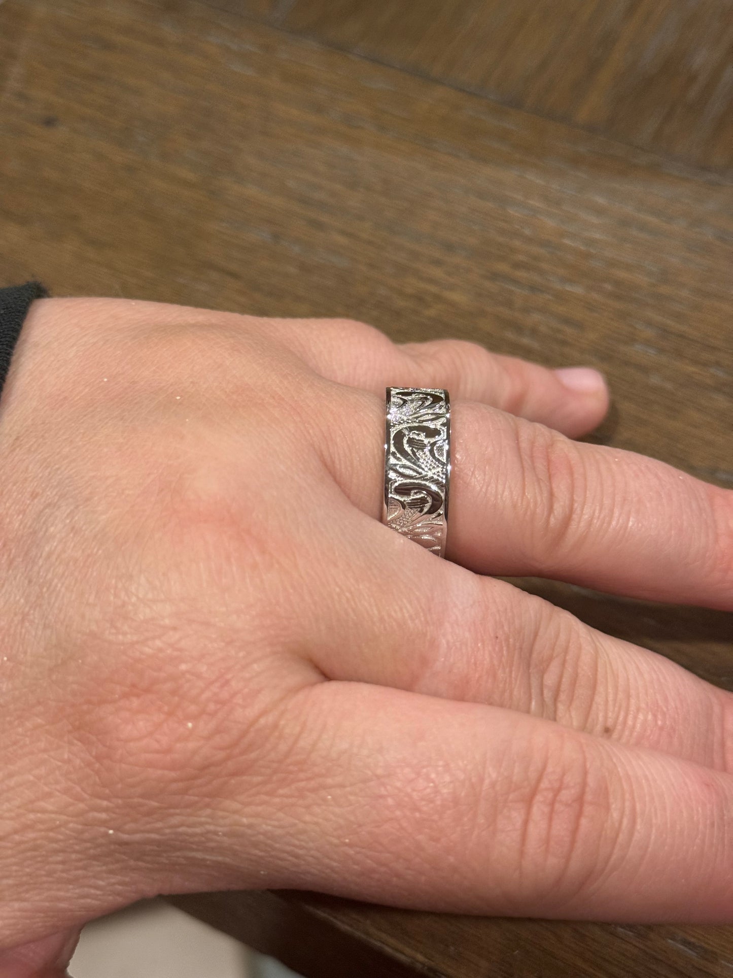Wesley 10mm Sterling Silver Wedding Band Tines Ranch Co