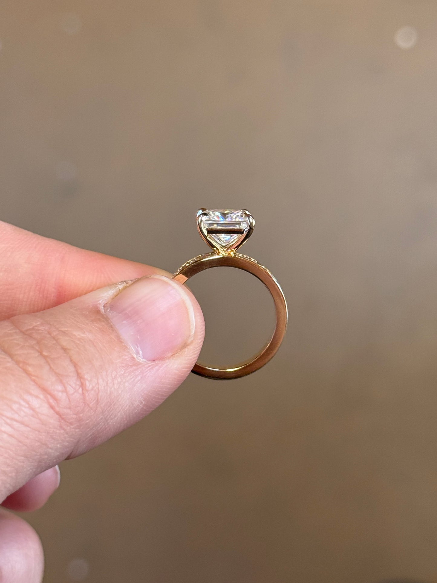 Elk Antler 6US 14K Yellow Gold Princess Cut Engagement Ring Engagement Rings Tines Ranch Co