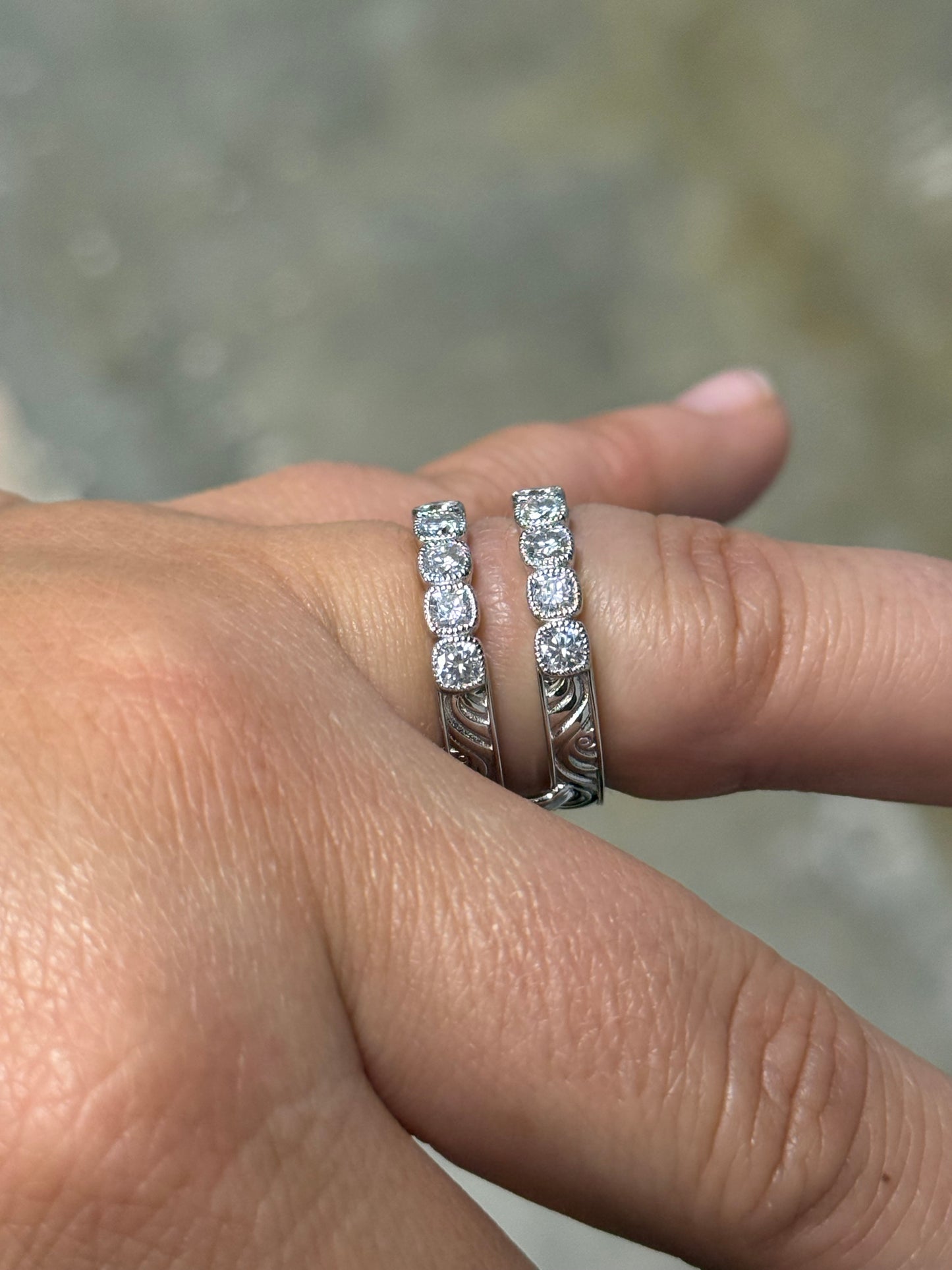Bentley Moissanite Insert Wedding Band