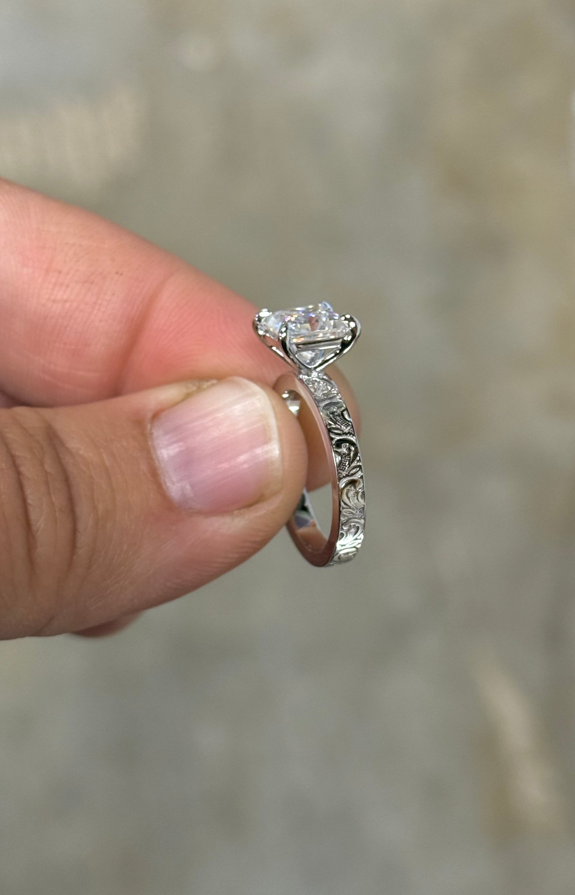 Lena 2ct Sterling Silver Engagement Ring Engagement Rings Tines Ranch Co