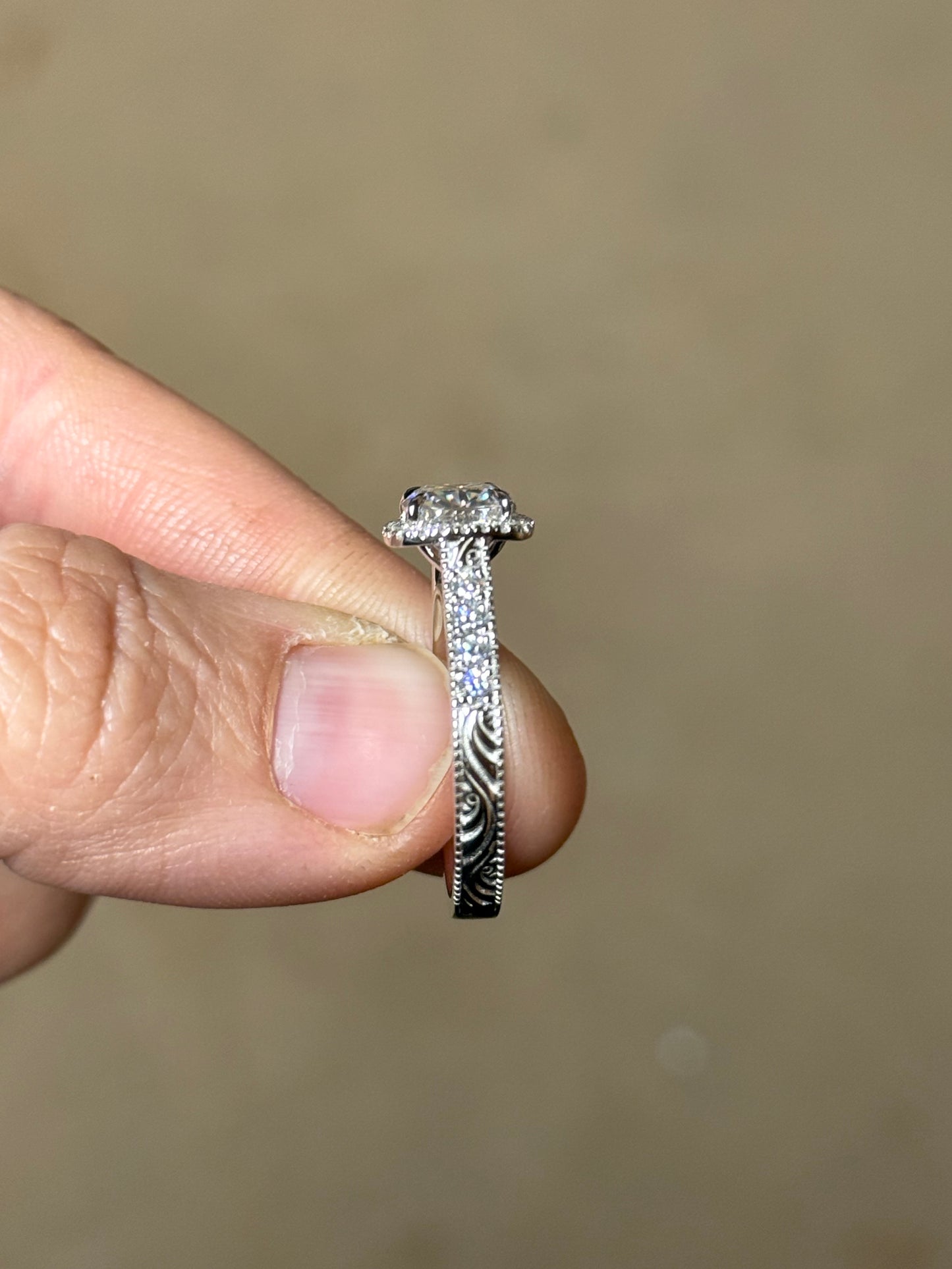 Skylar Pave Cathedral Engagement Ring Engagement Rings Tines Ranch Co