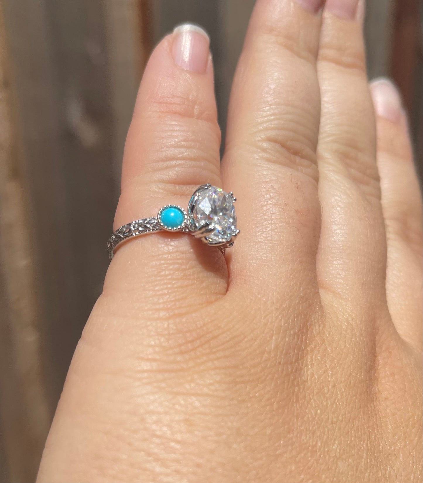 Victoria Turquoise Sterling Silver Engagement Ring