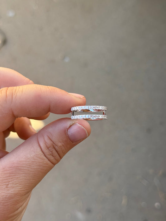 Chancie Moissanite Insert Wedding Band Tines Ranch Co