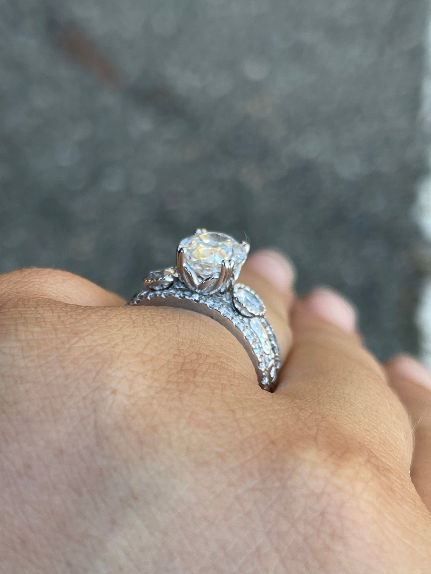 Victoria Moissanite Sterling Silver Engagement Ring
