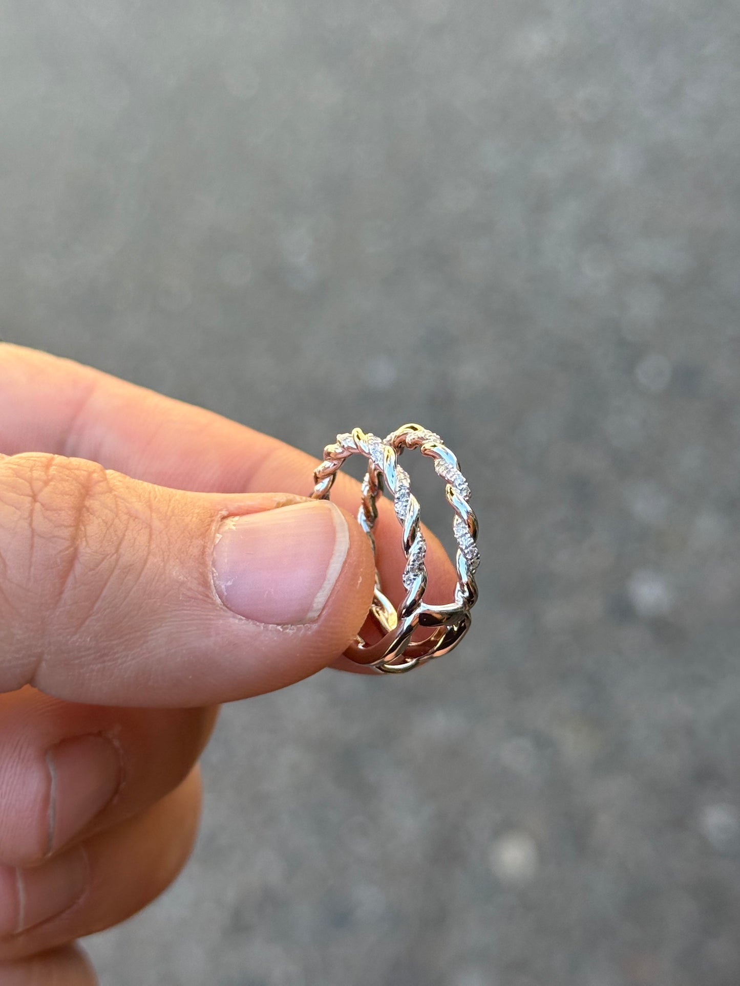 Beau Moissanite Insert Sterling Silver Wedding Band