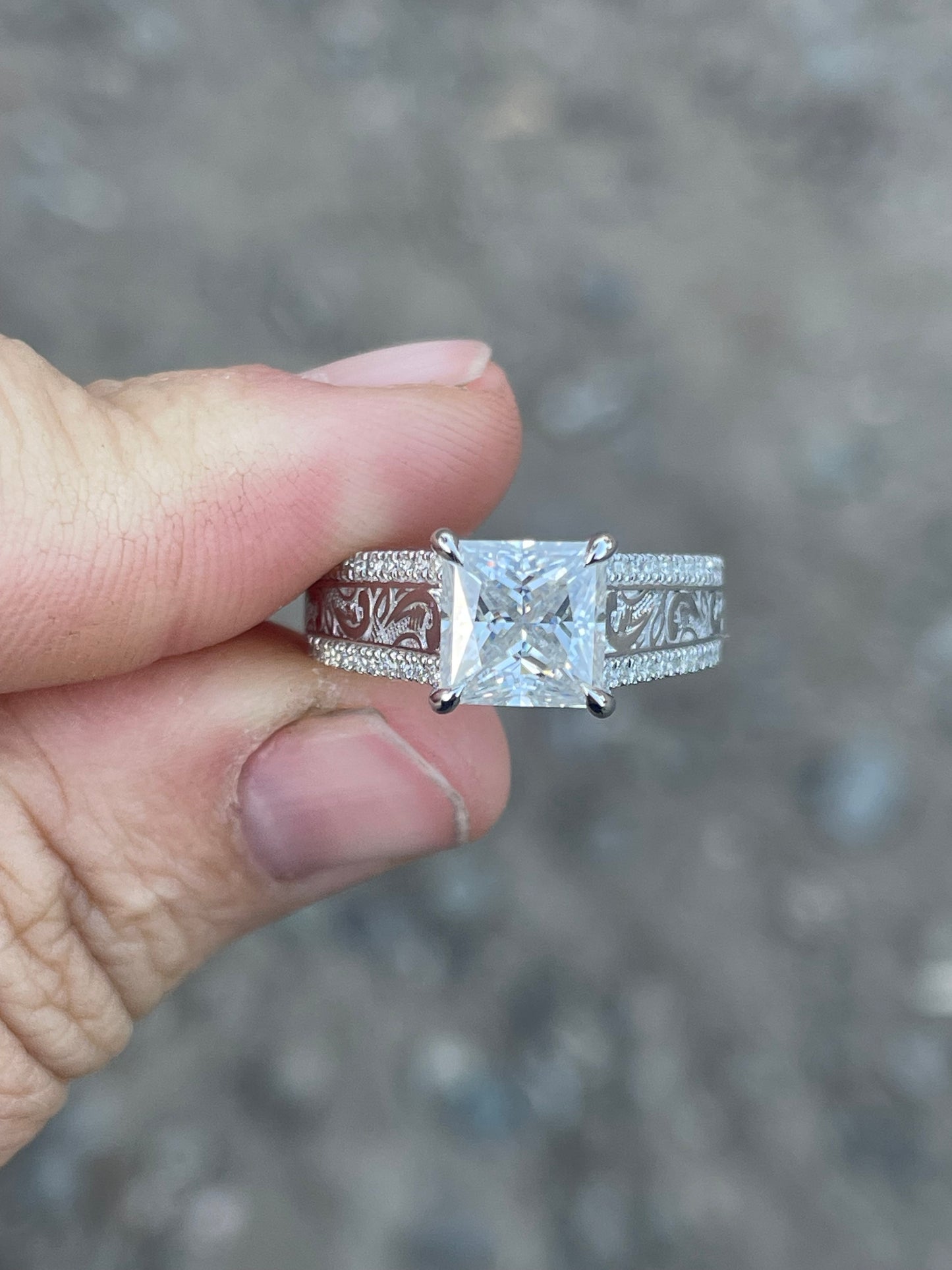 McKenna Cathedral Sterling Silver Engagement Ring
