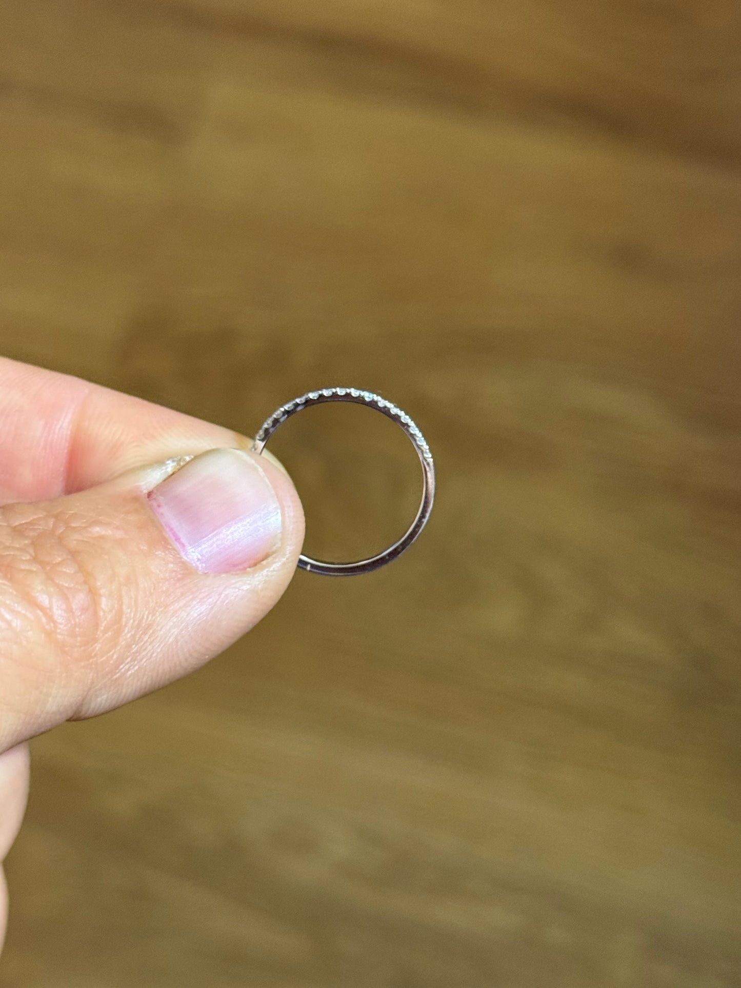 Jessie Moissanite 6.5US 10K White Gold Wedding Band
