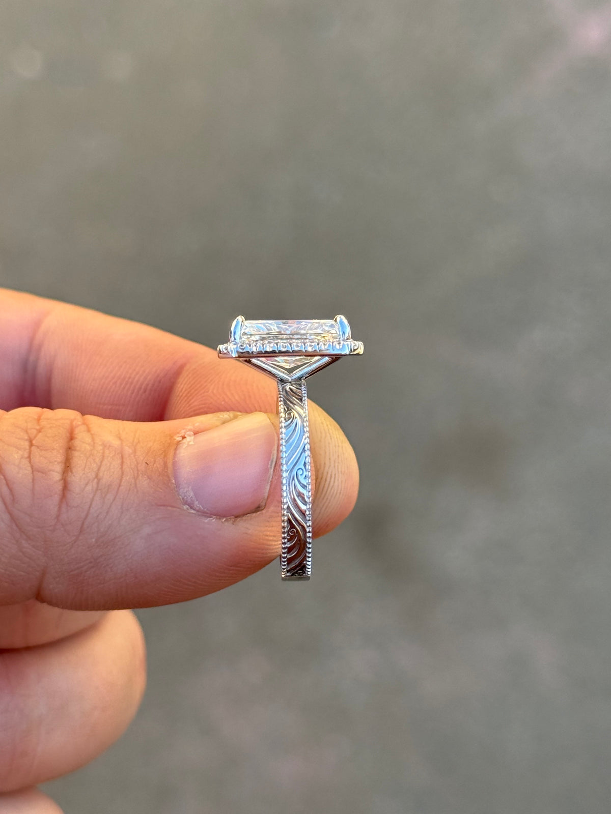 Raylee 4ct 7.5US 14K White Gold Diamond Engagement Ring