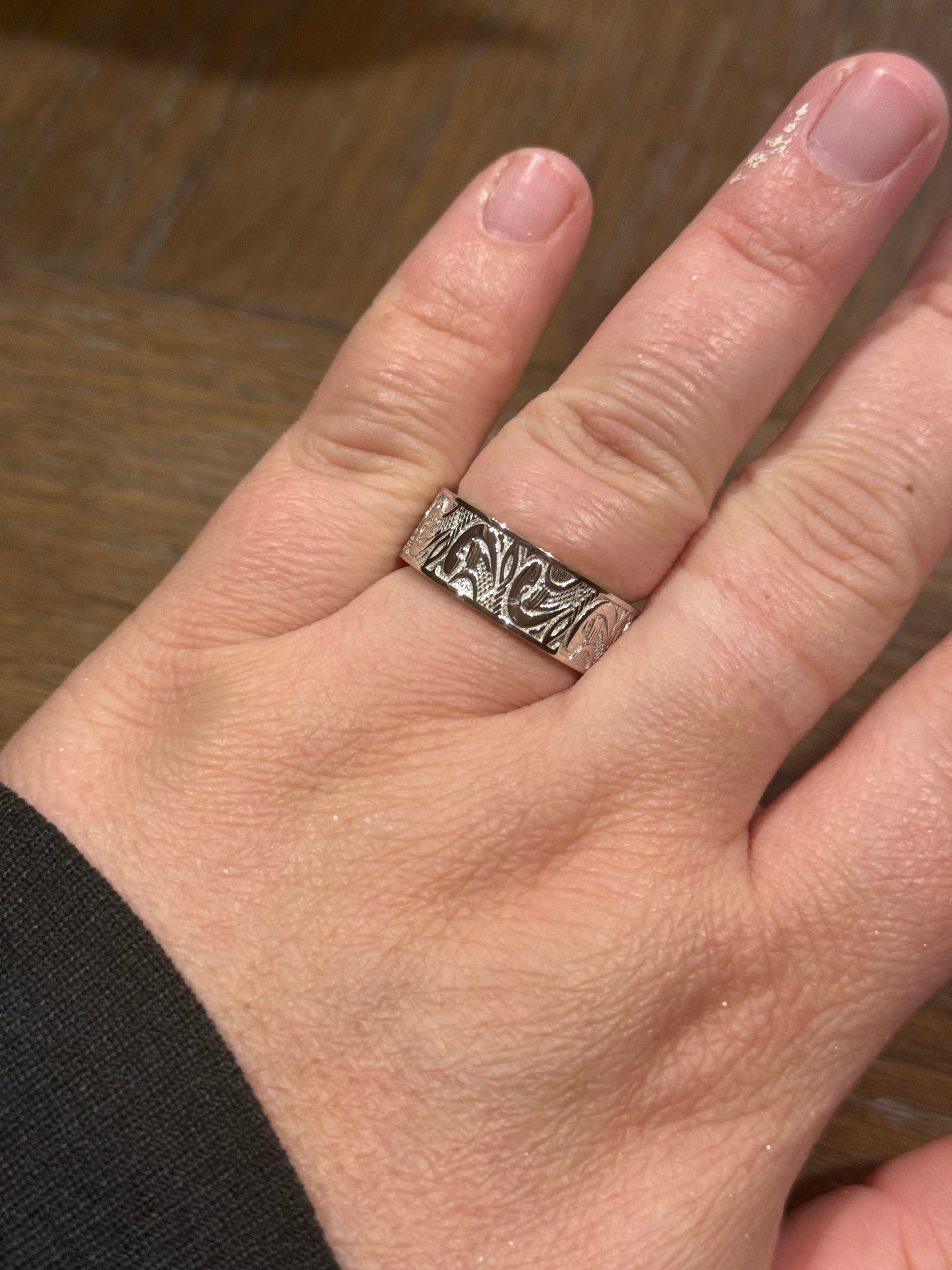 Wesley 10mm Sterling Silver Wedding Band Tines Ranch Co