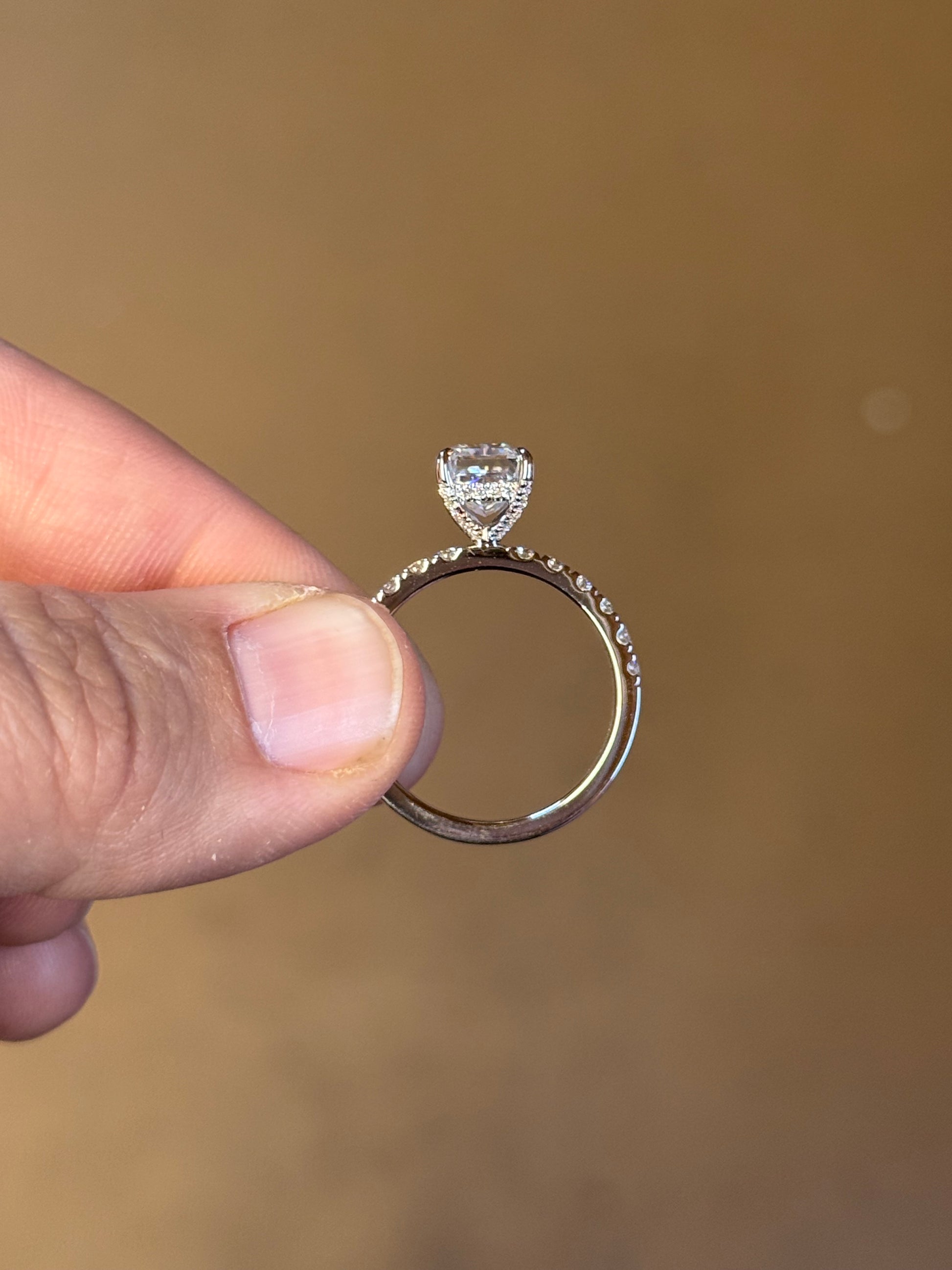 Brenn Hidden Halo Sterling Silver Engagement Ring Engagement Rings Tines Ranch Co