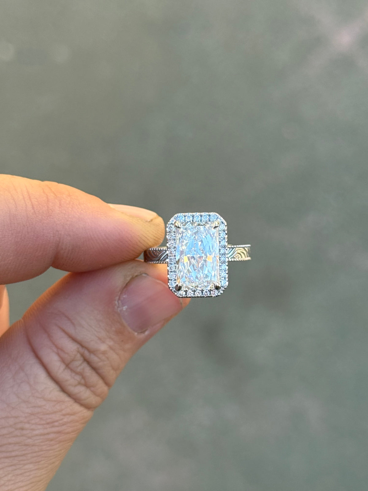 Raylee 4ct 7.5US 14K White Gold Diamond Engagement Ring