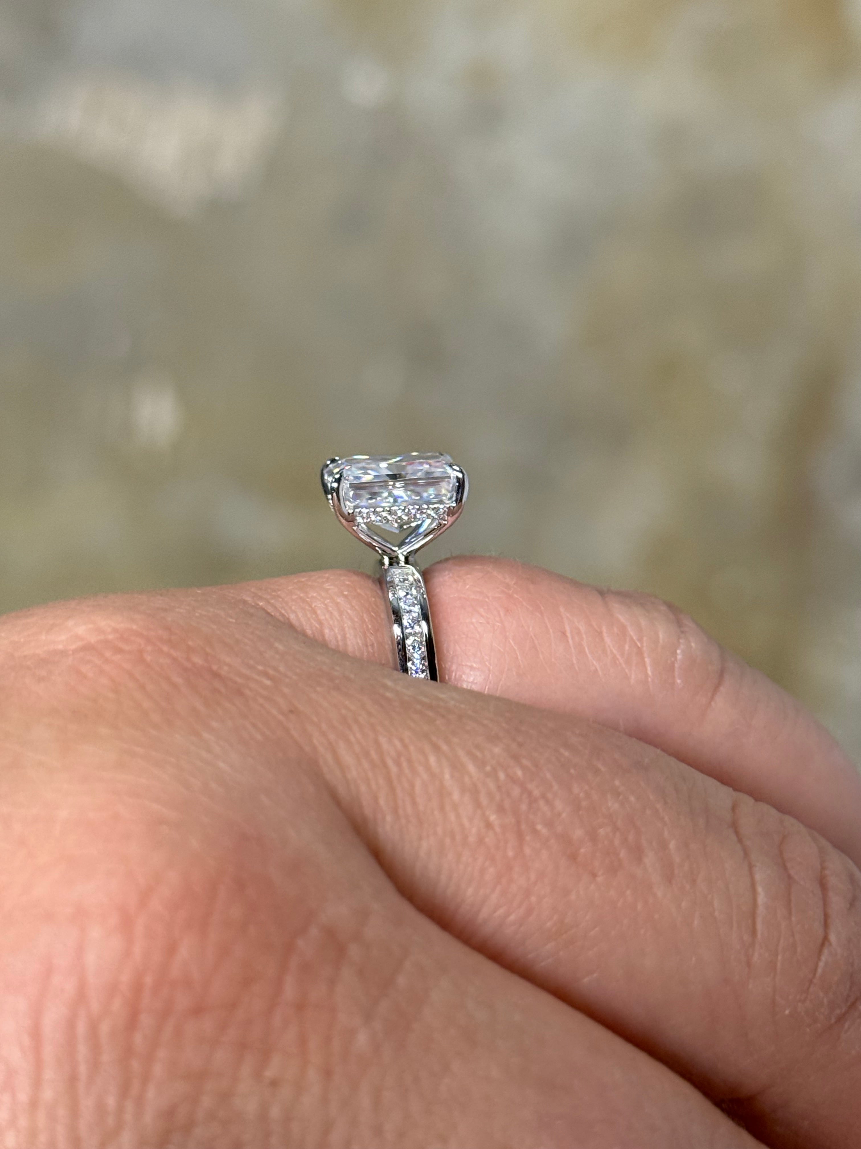 Brooks 4ct Hidden Halo Sterling Silver Engagement Ring – Tines