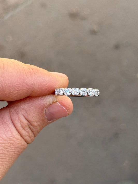 Brayden Bezel Sterling Silver Moissanite Wedding Band Tines Ranch Co