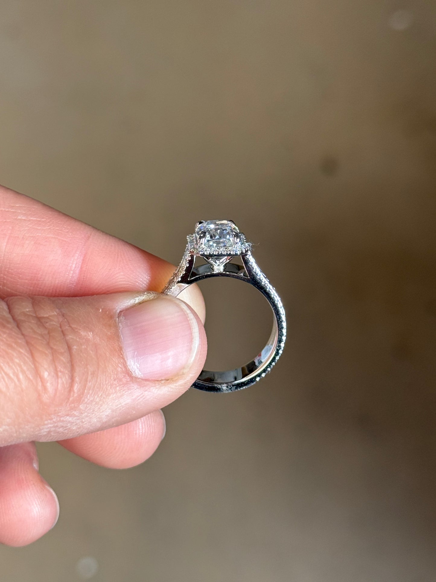 Kennedy 8.5US Cathedral Sterling Silver Engagement Ring Engagement Rings Tines Ranch Co