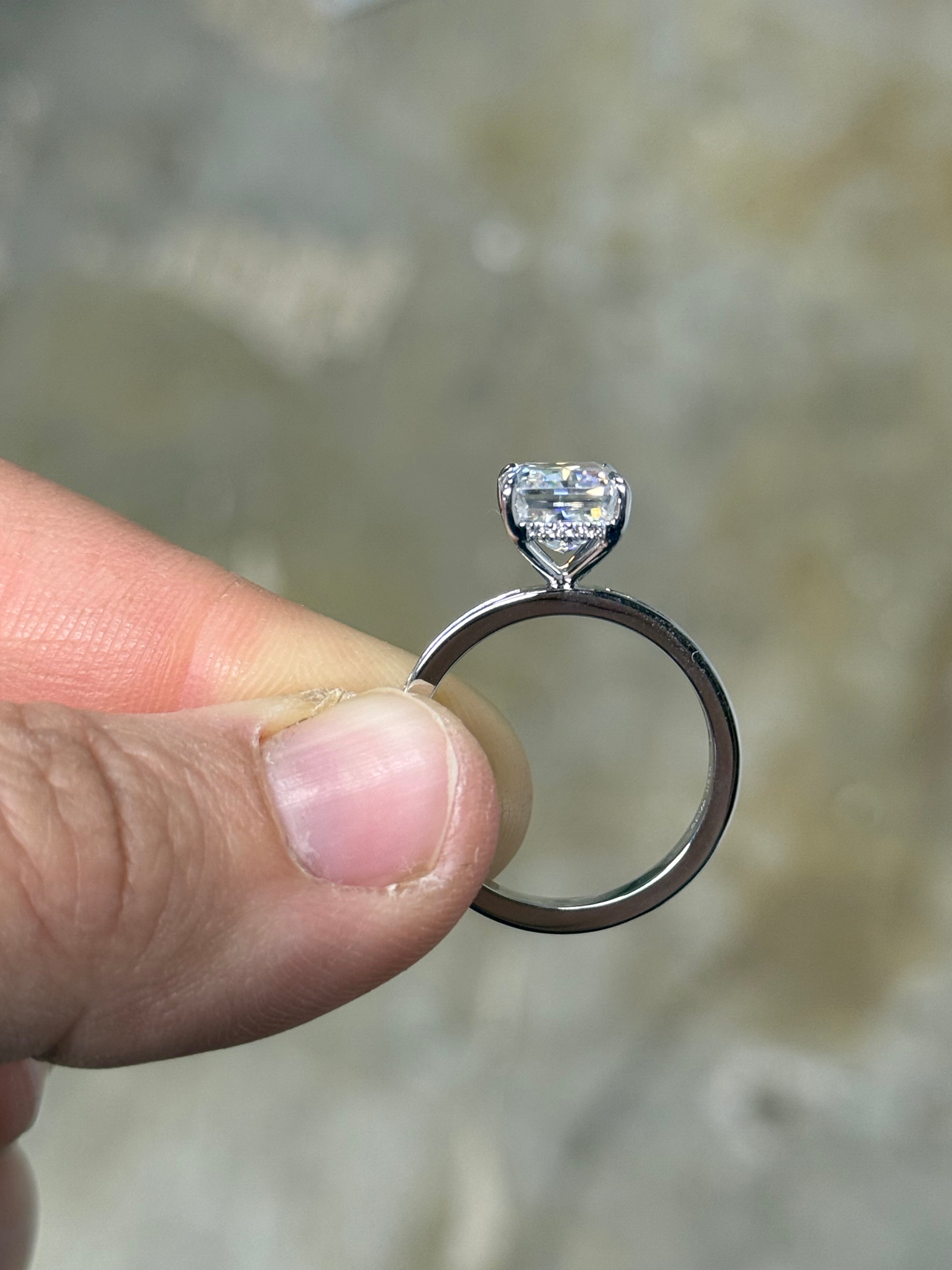 Brooks 4ct Hidden Halo Sterling Silver Engagement Ring – Tines