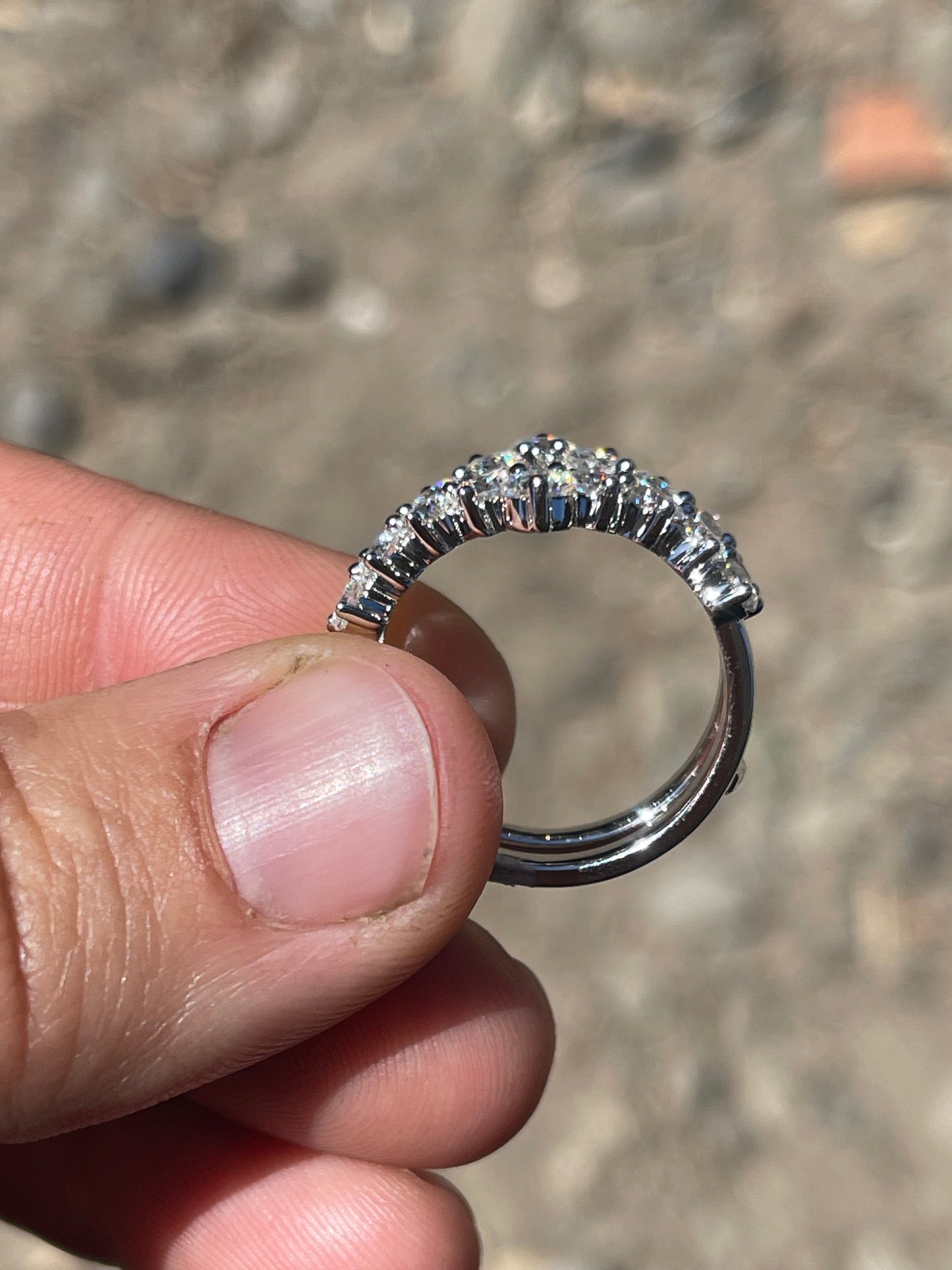 Clover Moissanite Wedding Band