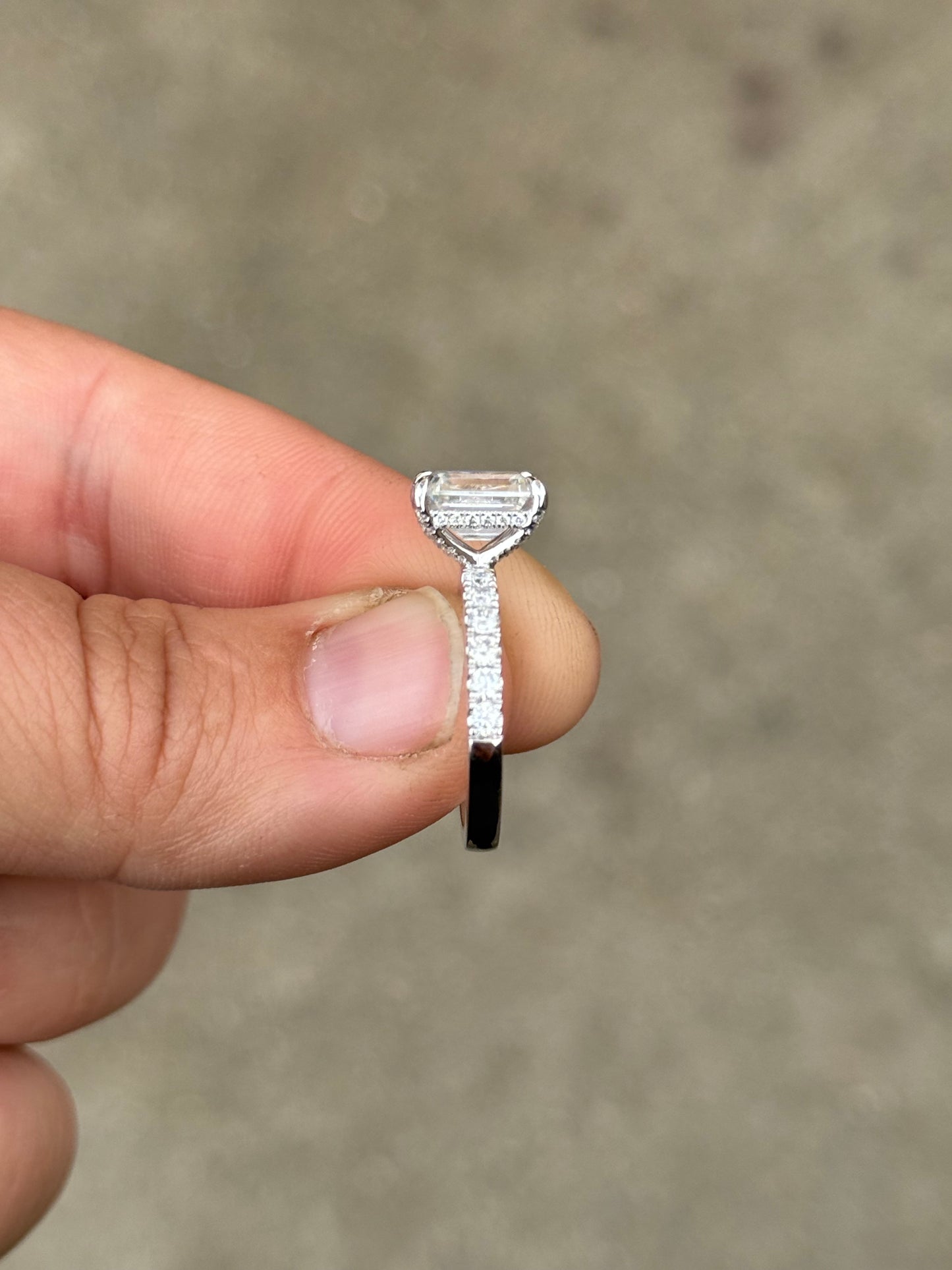 Sage Hidden Halo Engagement Ring