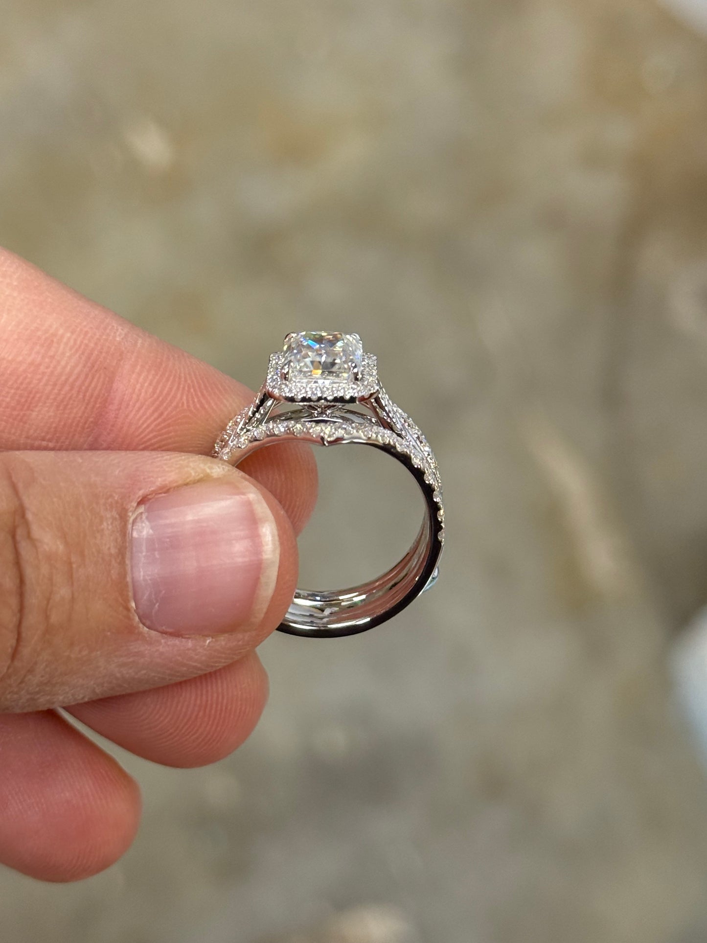 BERNADETTE JOEY 7.5US STERLING SILVER BRIDAL SET Engagement Ring Sets Tines Ranch Co