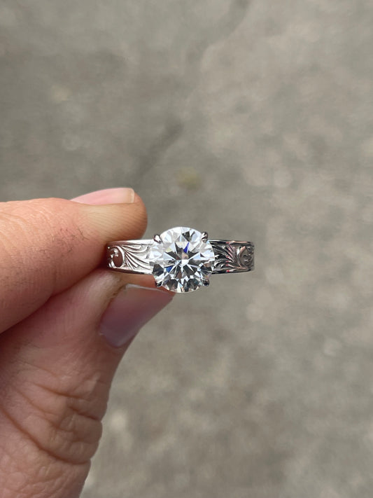 3ct Round Cut Moissanite Brynlee 