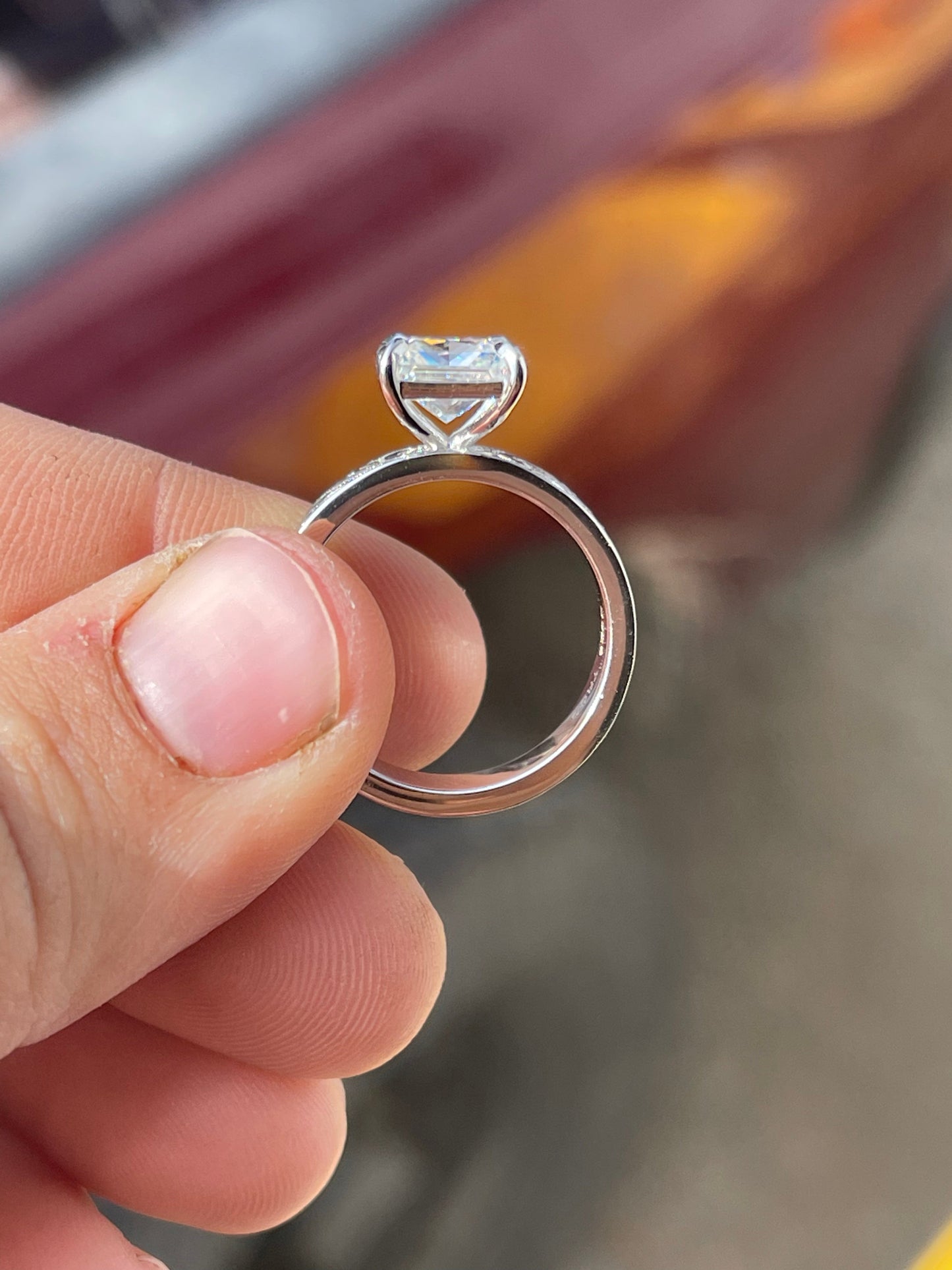 Priscilla 7US 10K White Gold Engagement Ring