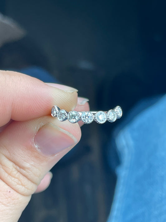 June Moissanite Wedding Band