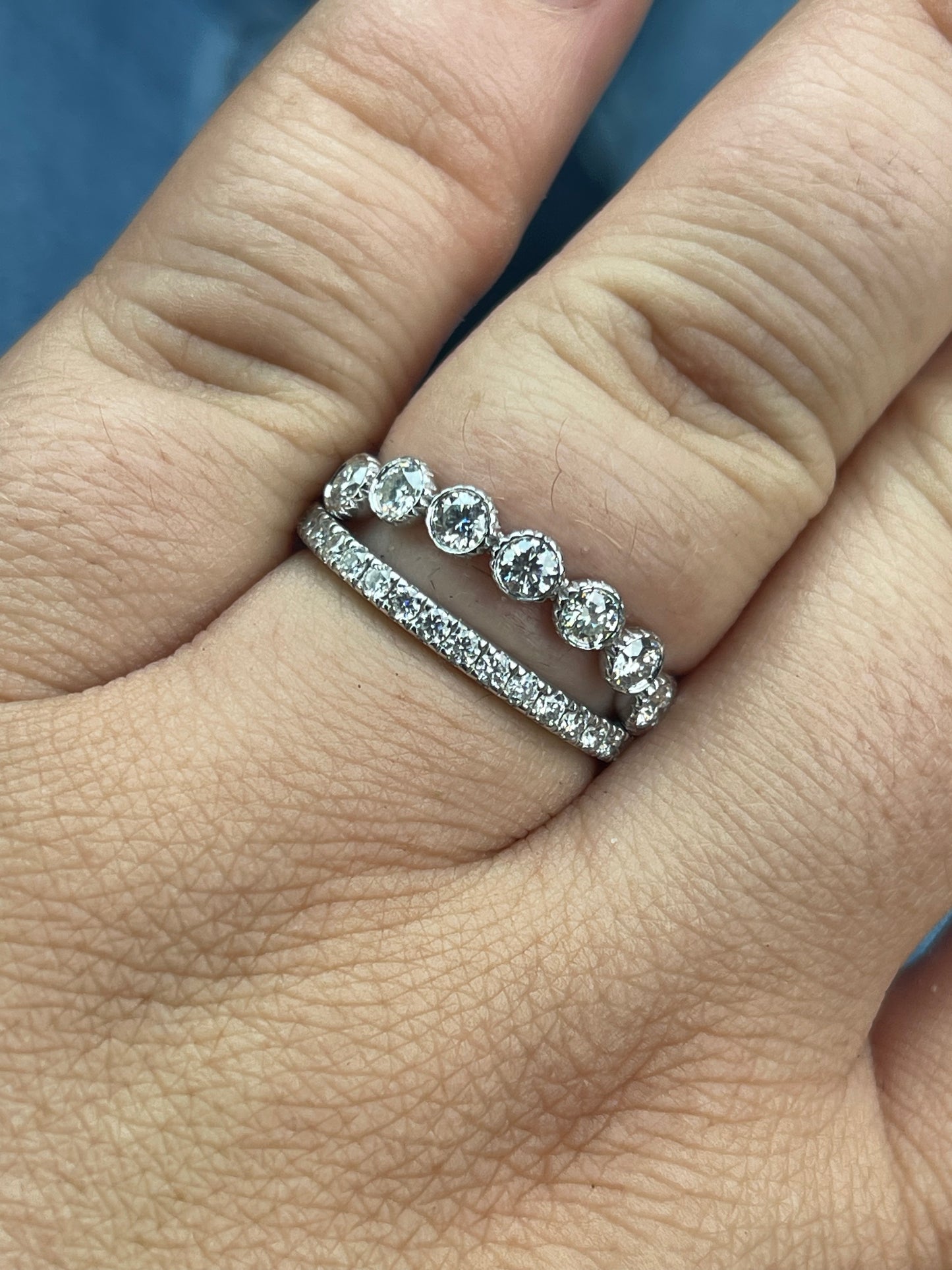 June Moissanite Wedding Band