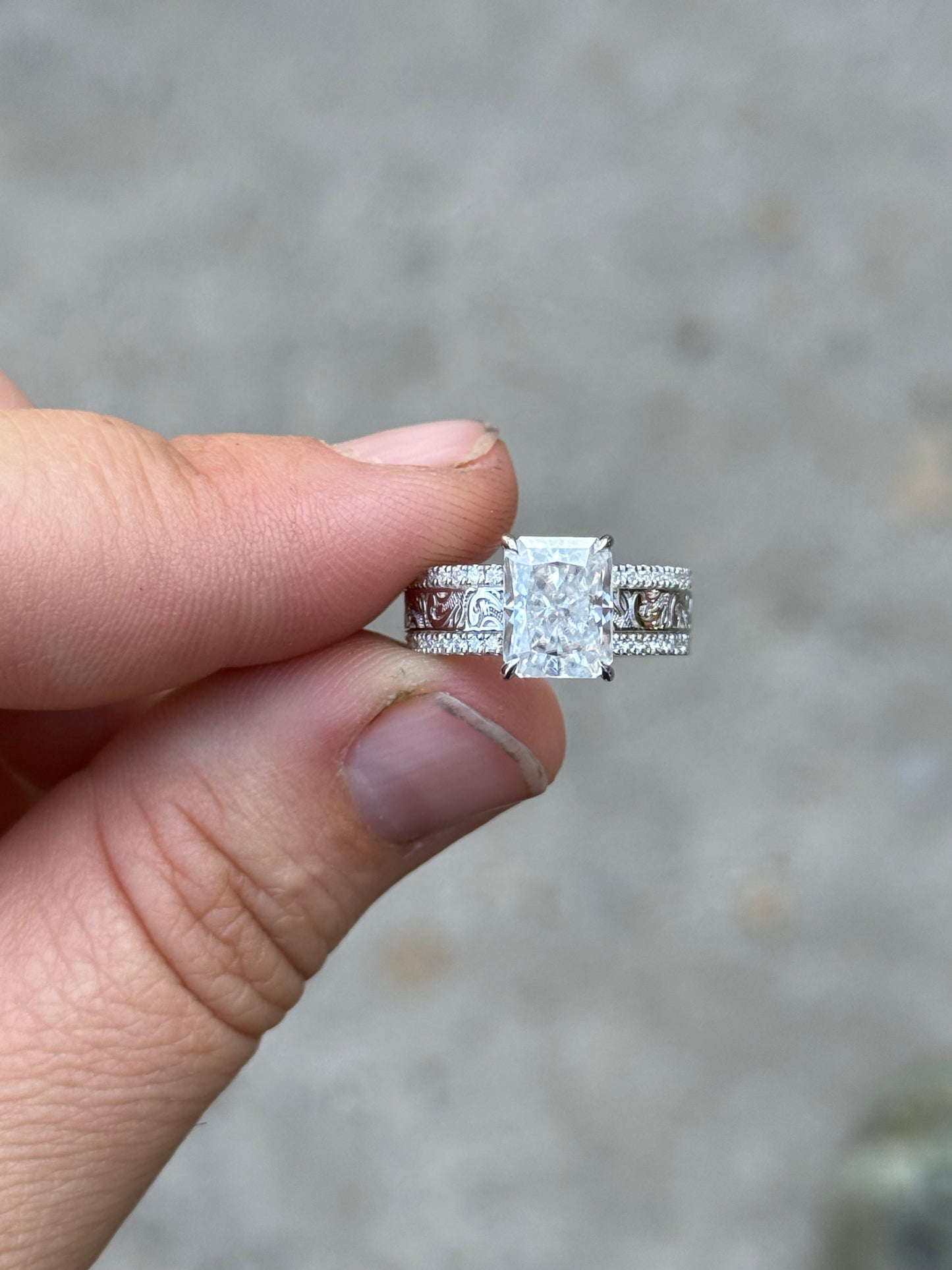 Charlie Hidden Halo Sterling Silver Engagement Ring