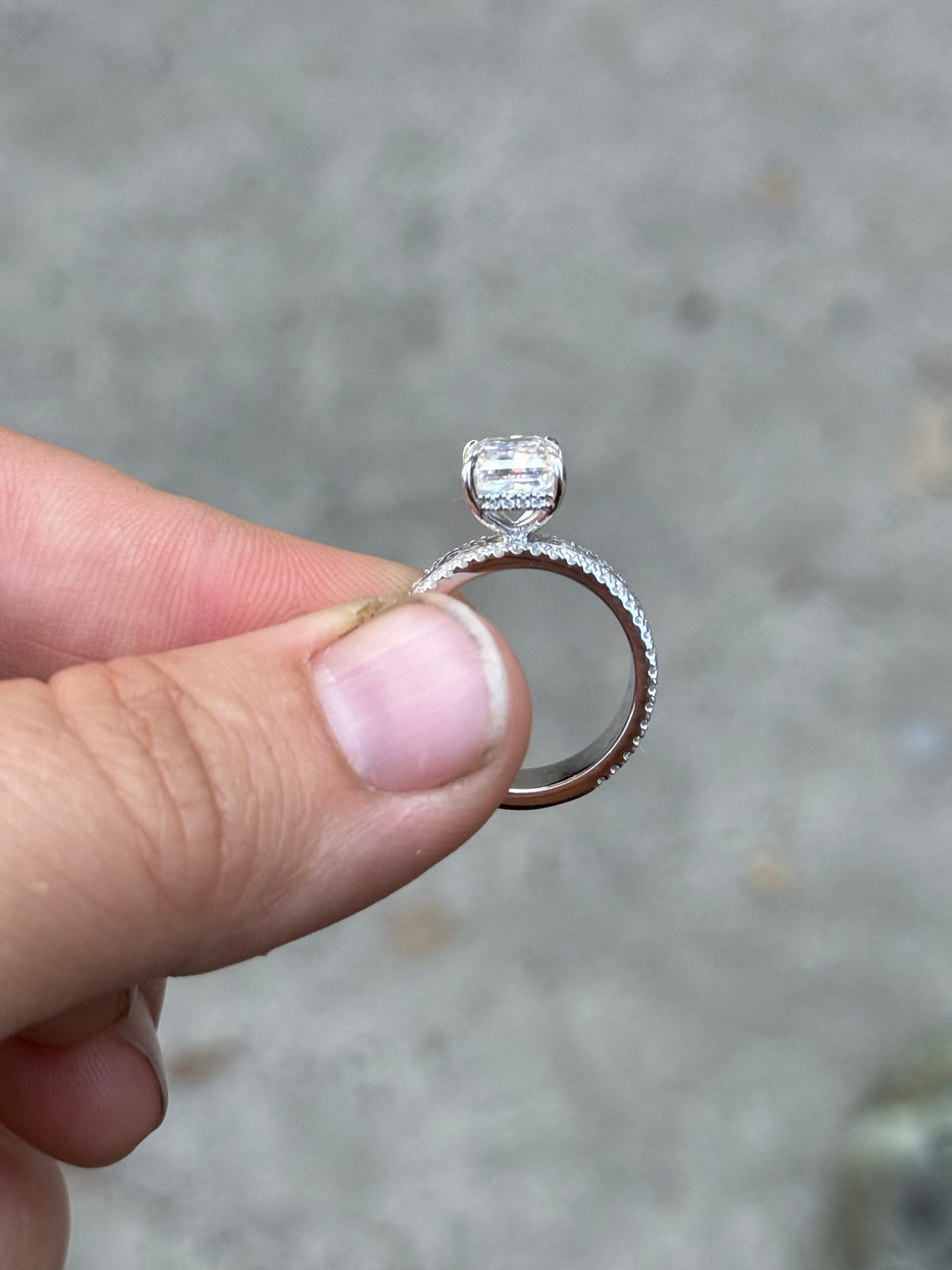 Charlie Hidden Halo Sterling Silver Engagement Ring