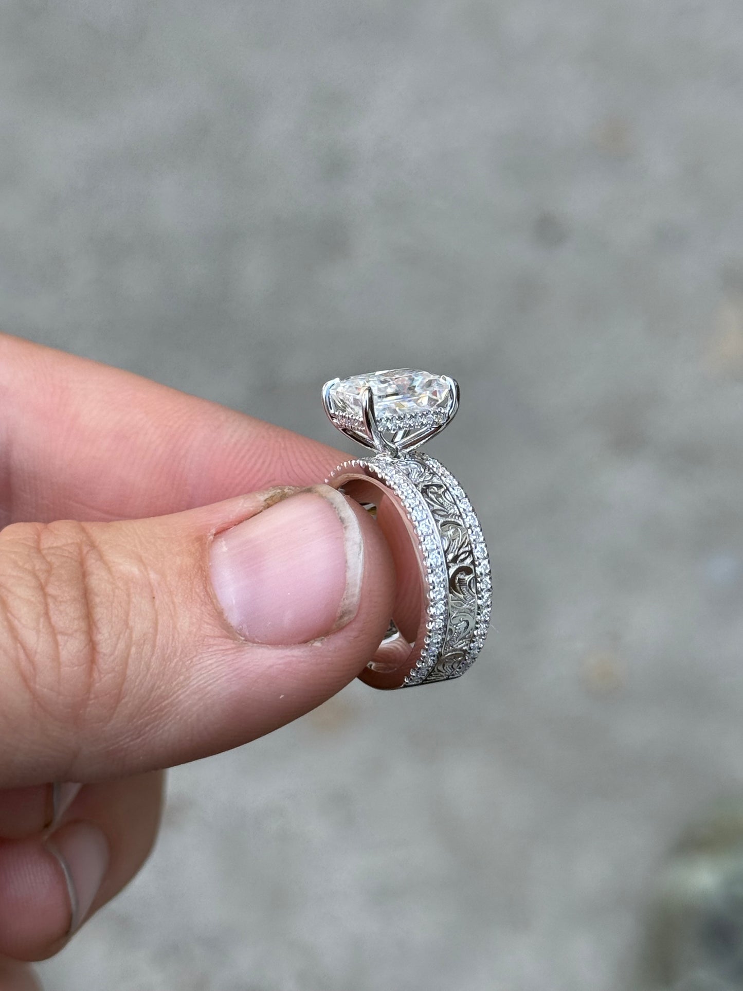 Charlie Hidden Halo Sterling Silver Engagement Ring