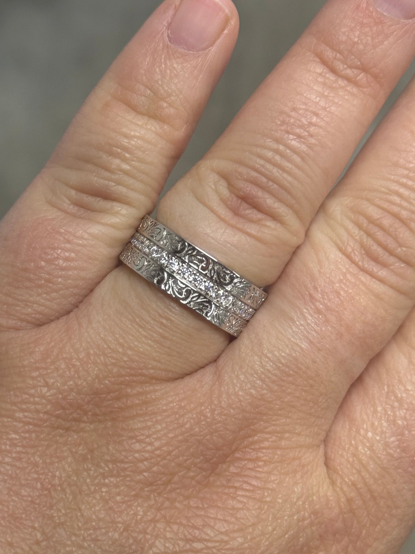 Chance Moissanite Sterling Silver Wedding Band Tines Ranch Co