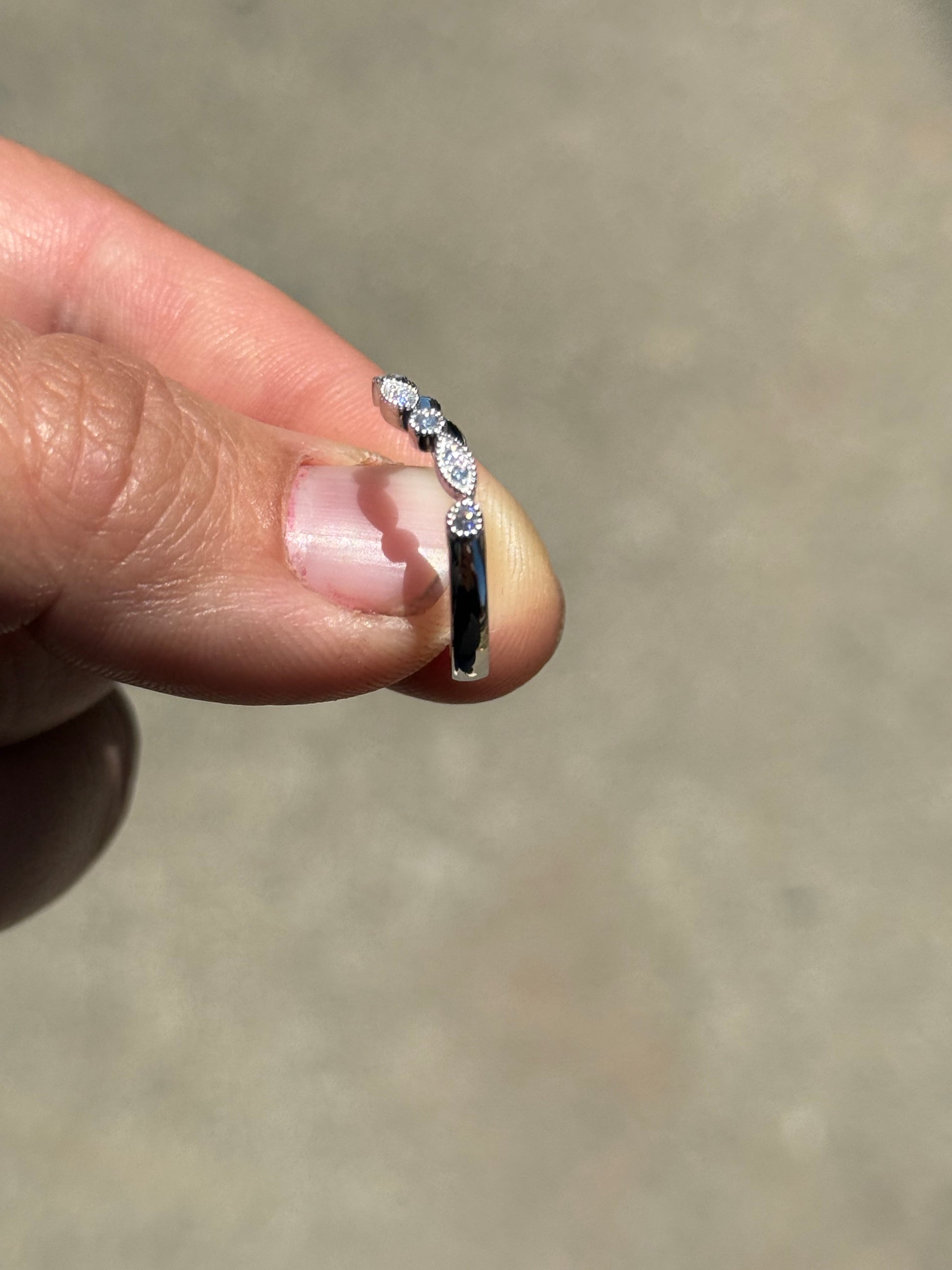 Mariposa Curved Moissanite Wedding Band Tines Ranch Co