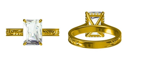 Bentley 4ct Hidden Halo Cathedral Engagement Ring